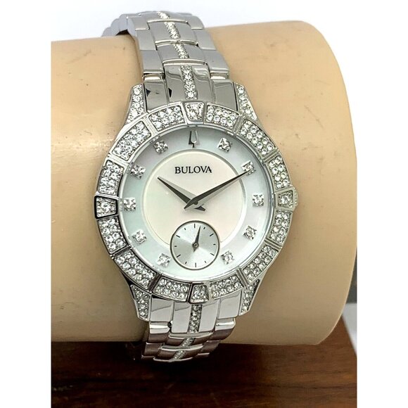Bulova Women\'s Watch 96L291 Quartz White Mother of Pearl Dial Crystal Accent main image 8